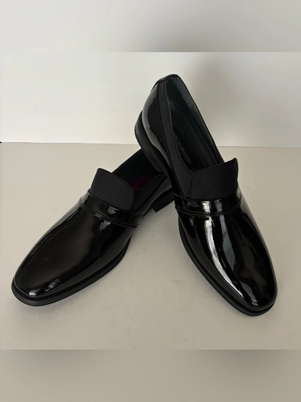 Giorgio Brutini Men's Glossy Black Slip-On Loafers
